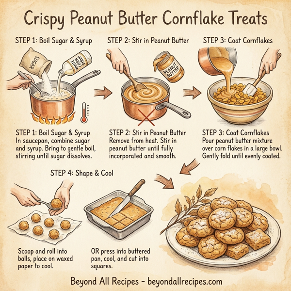 Crispy Peanut Butter Cornflake Treats instructions