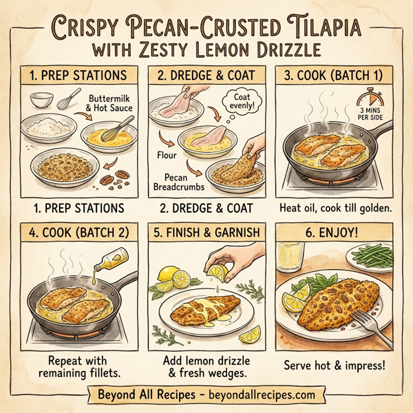 Crispy Pecan-Crusted Tilapia with Zesty Lemon Drizzle instructions