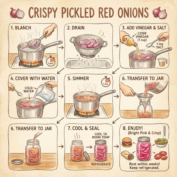 Crispy Pickled Red Onions instructions