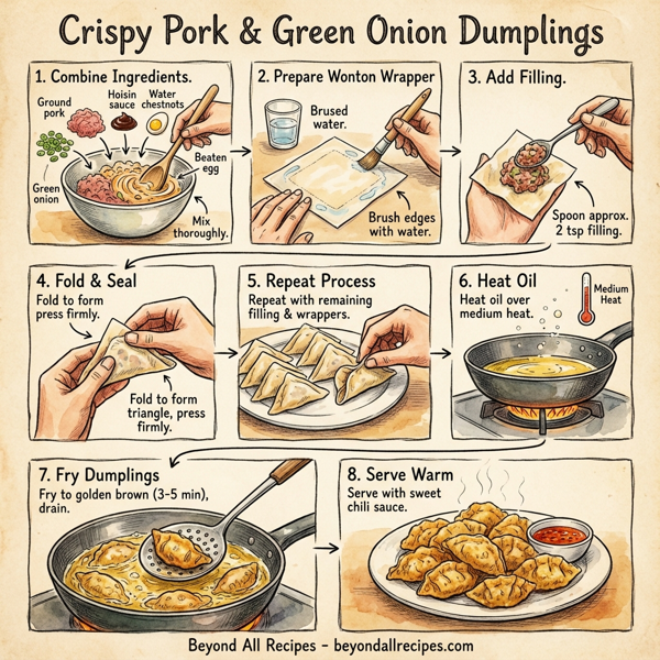 Crispy Pork & Green Onion Dumplings instructions