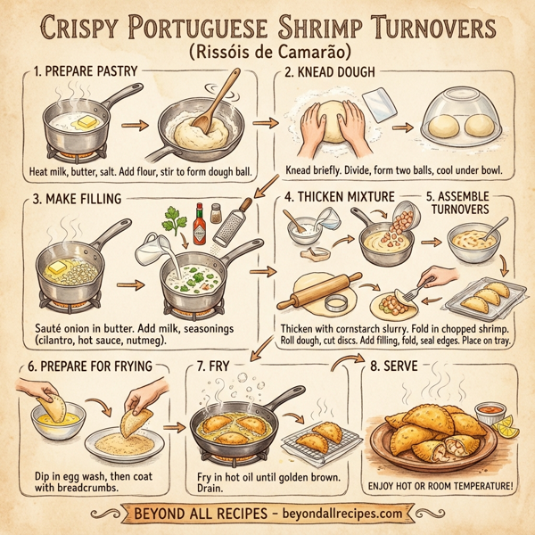 Crispy Portuguese Shrimp Turnovers with Spiced Filling instructions
