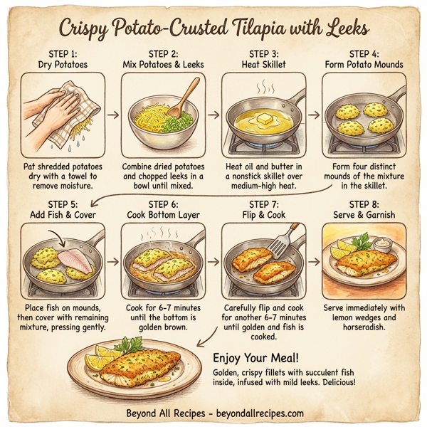 Crispy Potato-Crusted Tilapia with Leeks instructions