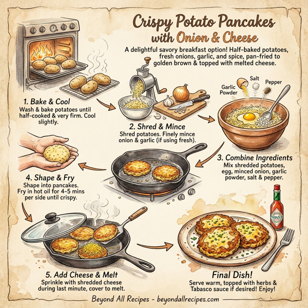 Crispy Potato Pancakes with Onion and Cheese instructions
