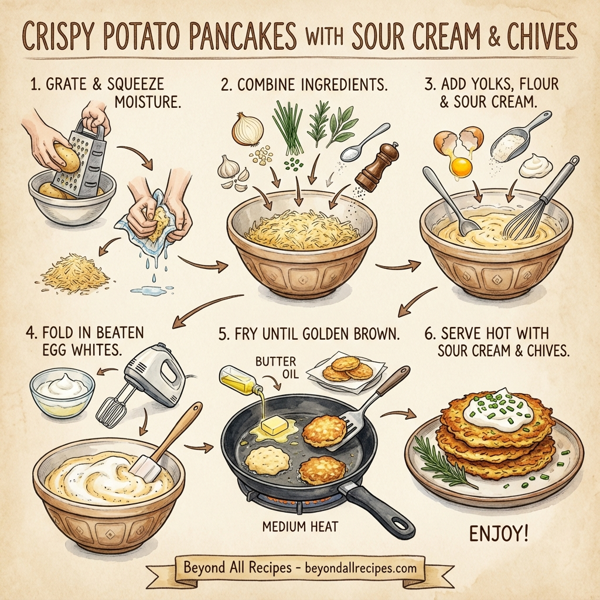Crispy Potato Pancakes with Sour Cream and Chives instructions