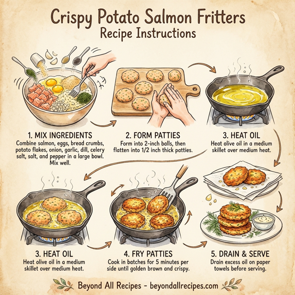 Crispy Potato Salmon Fritters instructions