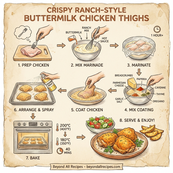 Crispy Ranch-Style Buttermilk Chicken Thighs instructions