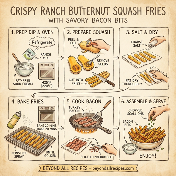 Crispy Ranch Butternut Squash Fries with Savory Bacon Bits instructions