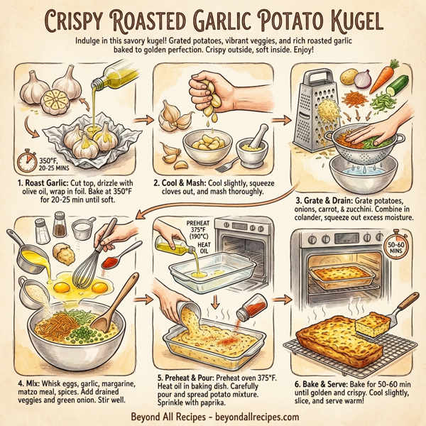 Crispy Roasted Garlic Potato Kugel instructions