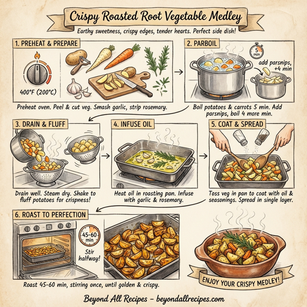 Crispy Roasted Root Vegetable Medley instructions
