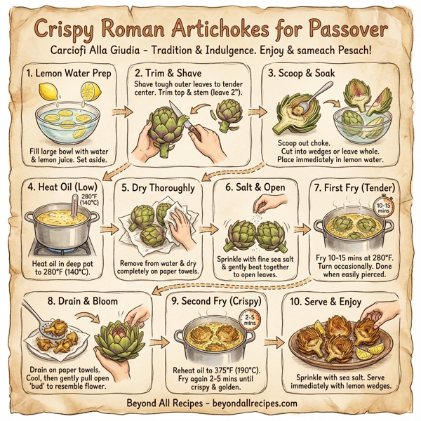 Crispy Roman Artichokes for Passover instructions