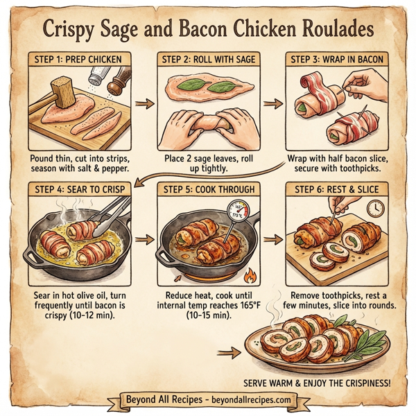 Crispy Sage and Bacon Chicken Roulades instructions