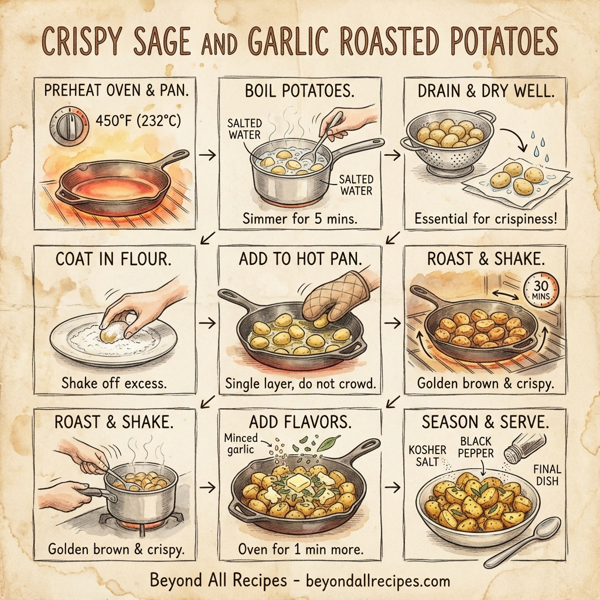 Crispy Sage and Garlic Roasted Potatoes instructions