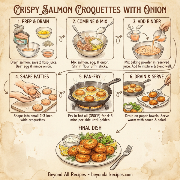 Crispy Salmon Croquettes with Onion instructions