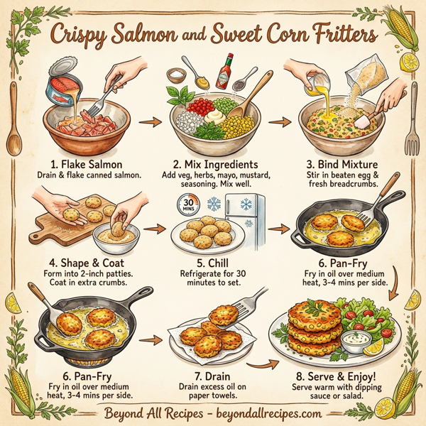 Crispy Salmon and Sweet Corn Fritters instructions