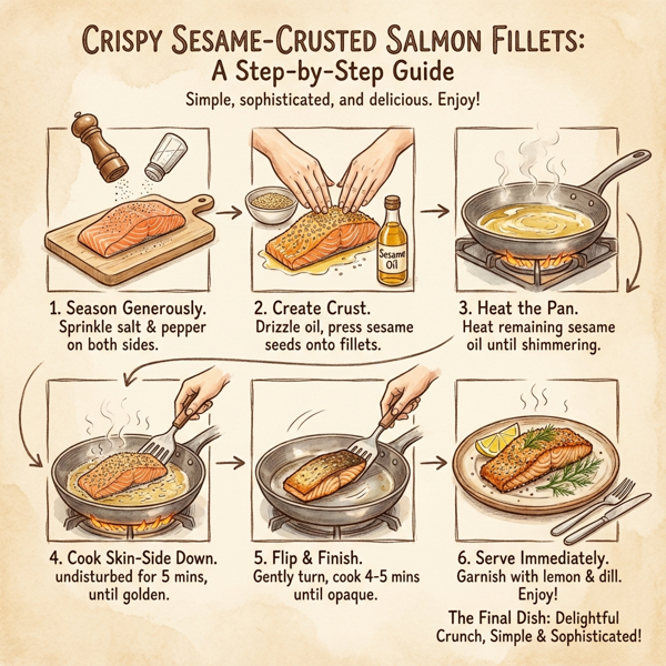 Crispy Sesame-Crusted Salmon Fillets instructions