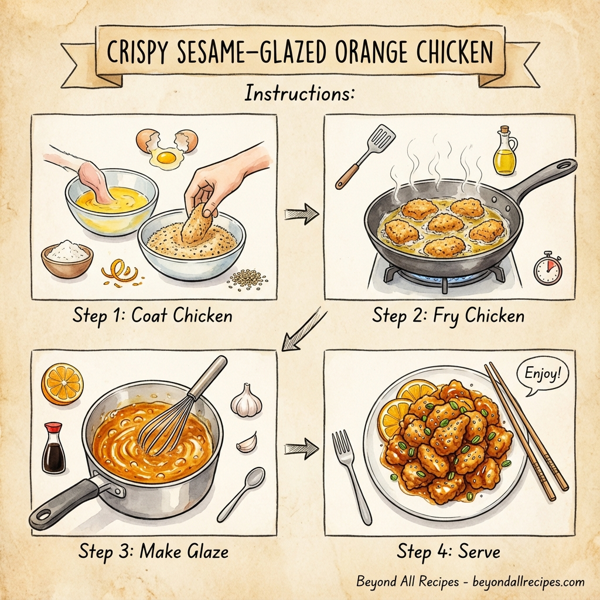 Crispy Sesame-Glazed Orange Chicken instructions