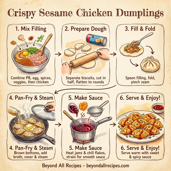 Crispy Sesame Chicken Dumplings instructions