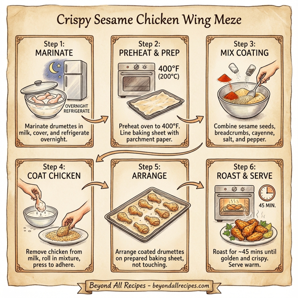 Crispy Sesame Chicken Wing Meze instructions