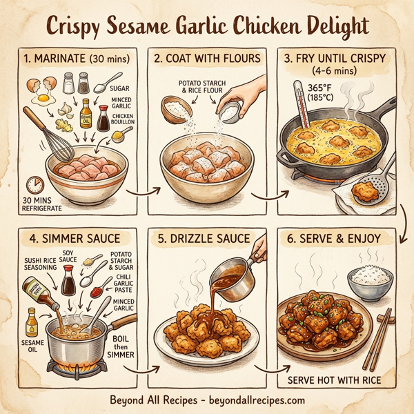Crispy Sesame Garlic Chicken Delight instructions