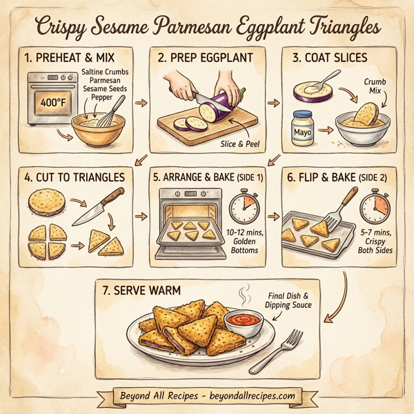 Crispy Sesame Parmesan Eggplant Triangles instructions