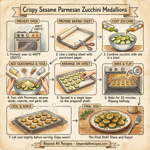 Crispy Sesame Parmesan Zucchini Medallions instructions