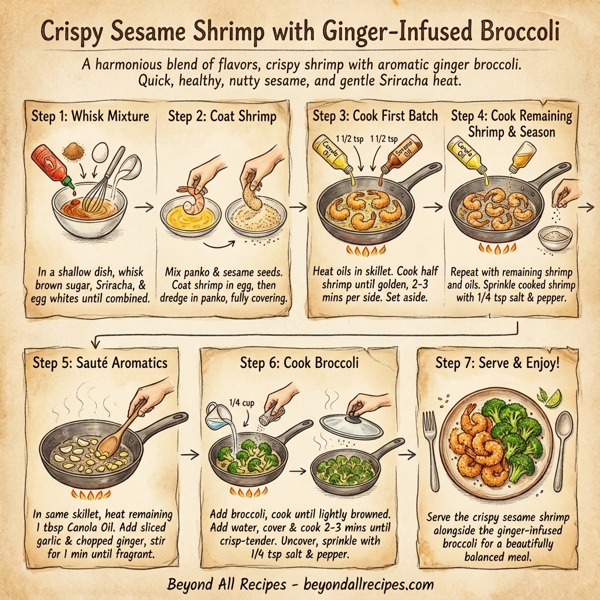 Crispy Sesame Shrimp with Ginger-Infused Broccoli instructions