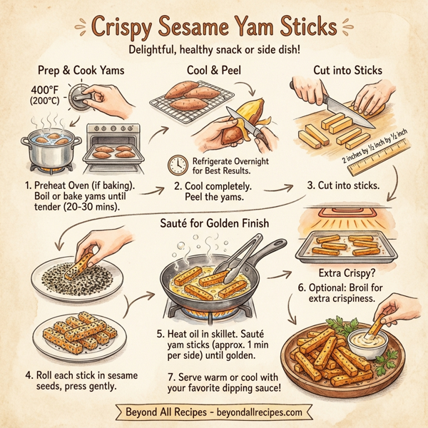Crispy Sesame Yam Sticks instructions
