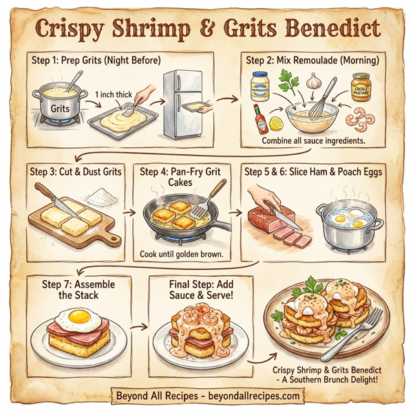 Crispy Shrimp & Grits Benedict instructions