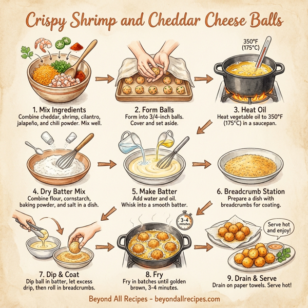 Crispy Shrimp and Cheddar Cheese Balls instructions