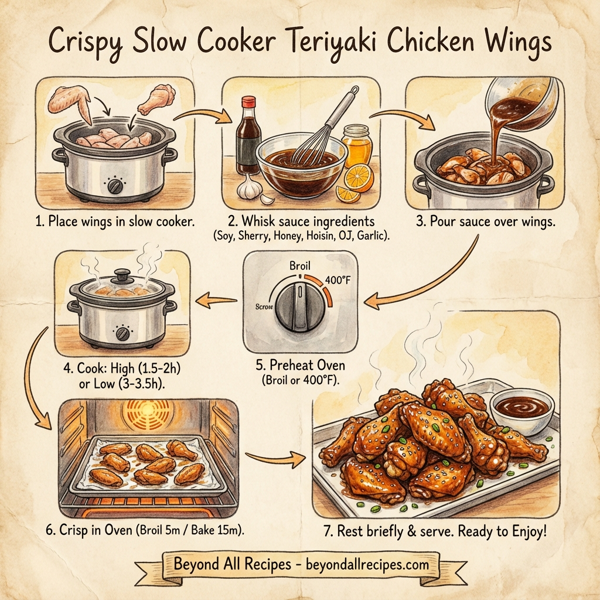 Crispy Slow Cooker Teriyaki Chicken Wings instructions