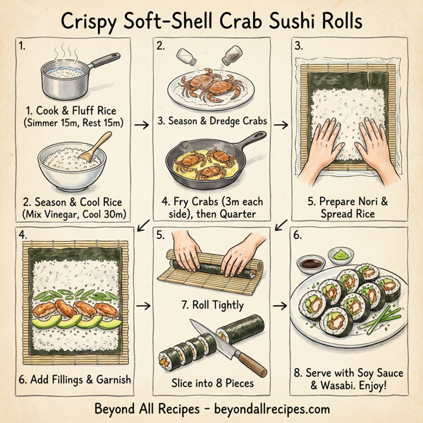 Crispy Soft-Shell Crab Sushi Rolls instructions