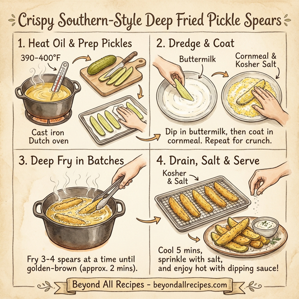 Crispy Southern-Style Deep Fried Pickle Spears instructions