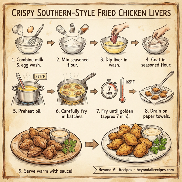 Crispy Southern-Style Fried Chicken Livers instructions