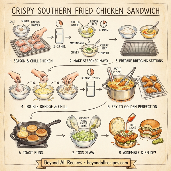 Crispy Southern Fried Chicken Sandwich instructions