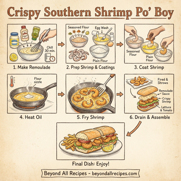 Crispy Southern Shrimp Po' Boy instructions