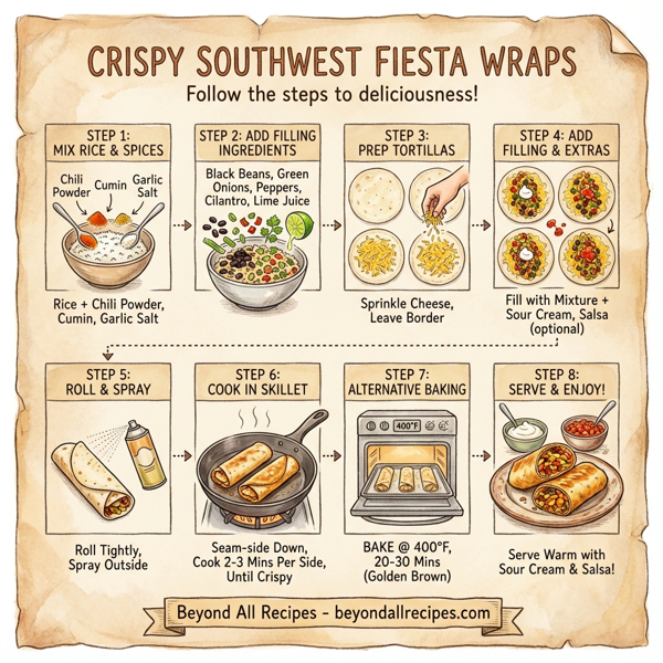 Crispy Southwest Fiesta Wraps instructions