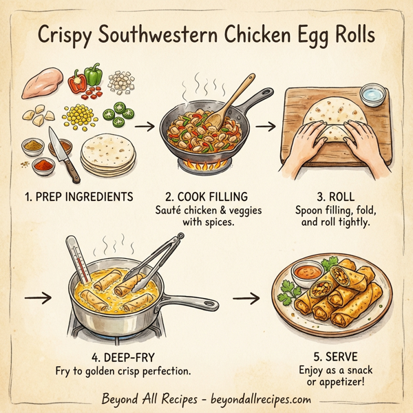 Crispy Southwestern Chicken Egg Rolls instructions
