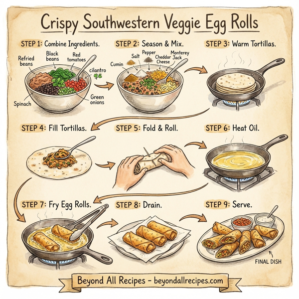 Crispy Southwestern Veggie Egg Rolls instructions