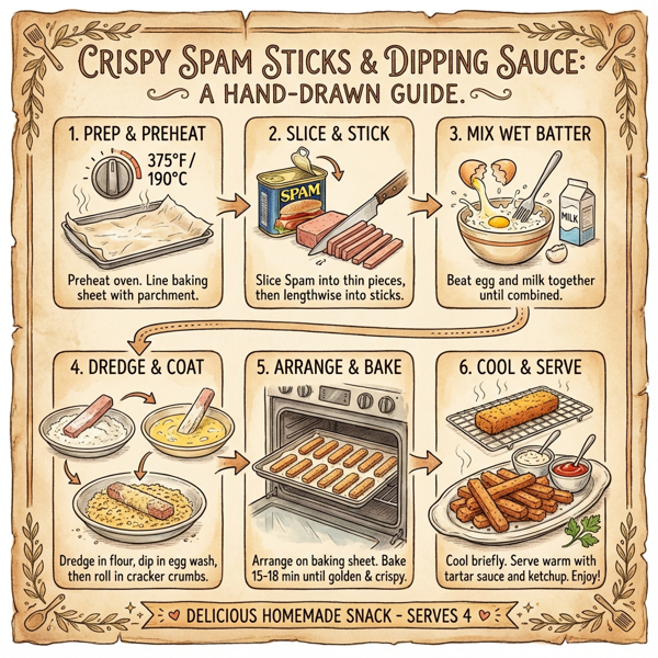 Crispy Spam Sticks with Dipping Sauce instructions