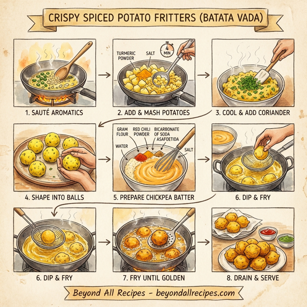 Crispy Spiced Potato Fritters instructions