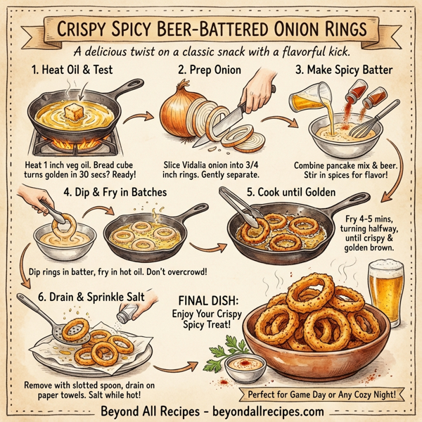 Crispy Spicy Beer-Battered Onion Rings instructions