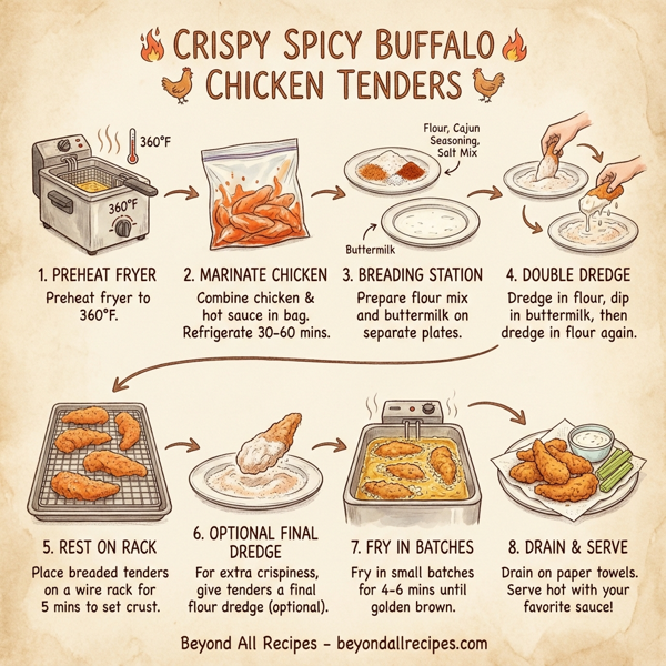 Crispy Spicy Buffalo Chicken Tenders instructions