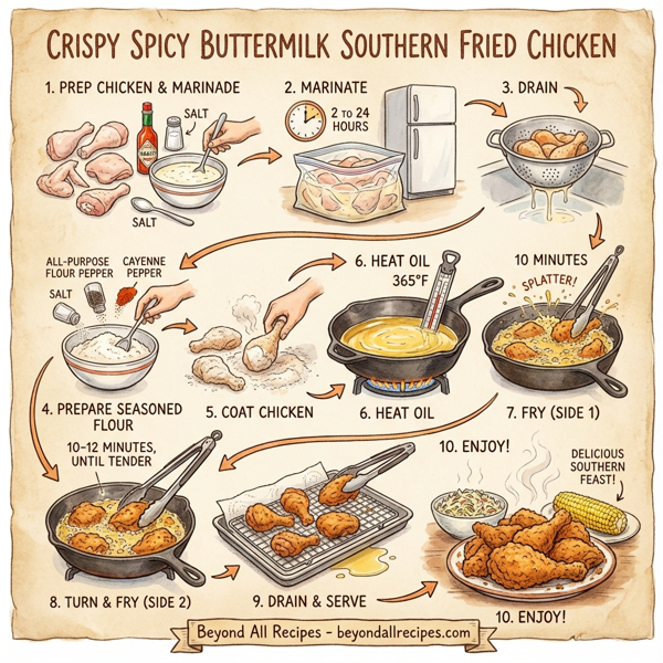 Crispy Spicy Buttermilk Southern Fried Chicken instructions