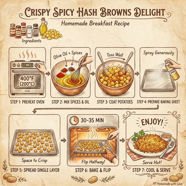 Crispy Spicy Hash Browns Delight instructions