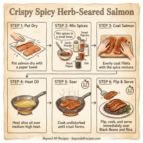 Crispy Spicy Herb-Seared Salmon instructions