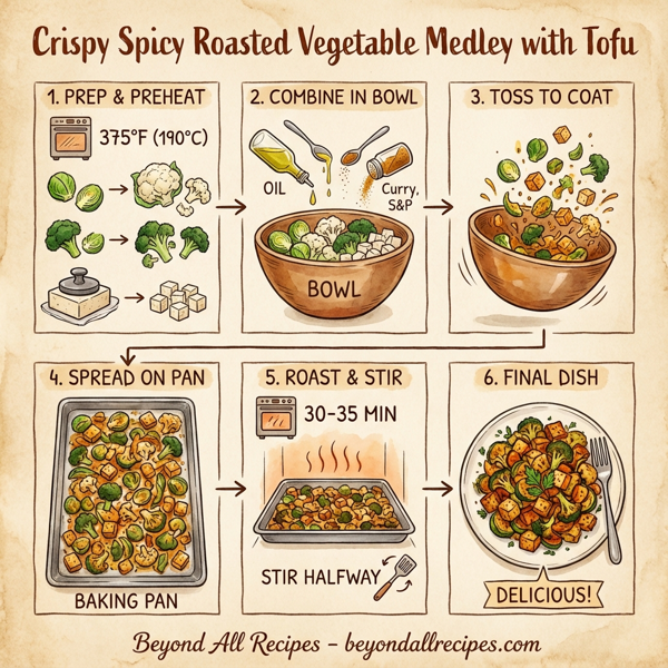 Crispy Spicy Roasted Vegetable Medley with Tofu instructions