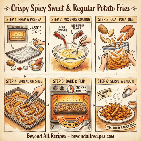Crispy Spicy Sweet & Regular Potato Fries instructions
