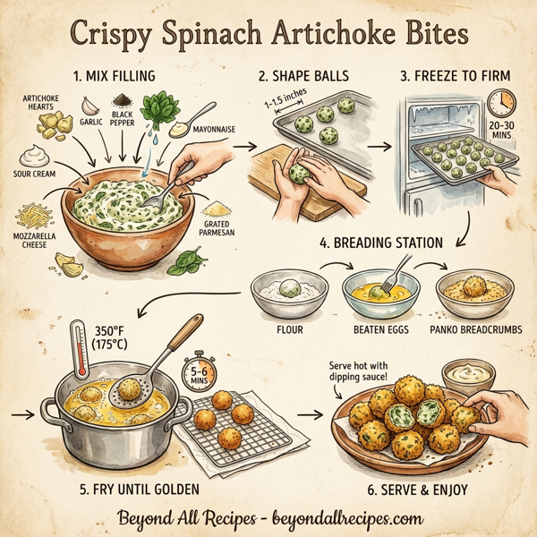 Crispy Spinach Artichoke Bites instructions