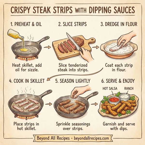 Crispy Steak Strips with Dipping Sauces instructions