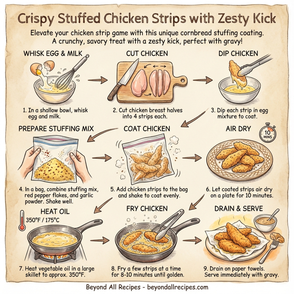 Crispy Stuffed Chicken Strips with Zesty Kick instructions